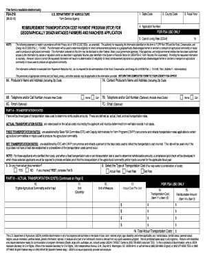 FSA-218 Reimbursement Transportation Cost Payment Program Application
