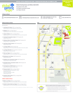 Official Hotel Reservation Form for Global Gaming Expo and F&B at ...