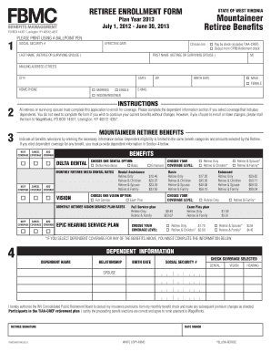 West Virginia Retiree Enrollment Form