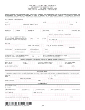 NYCHA Additional Landlord Information Form