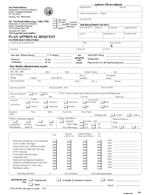Washington State Plan Approval Request