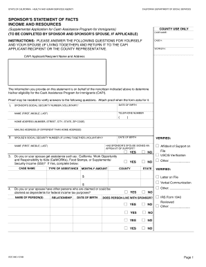 CAPI Sponsor’s Statement of Facts Form