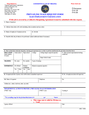Virginia Prevailing Wage Request Form
