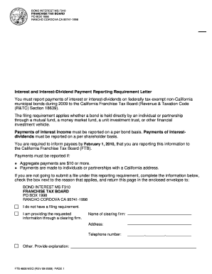California Bond Interest Reporting Form