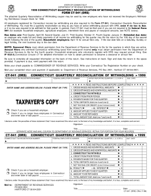 Connecticut Quarterly Reconciliation of Withholding Form
