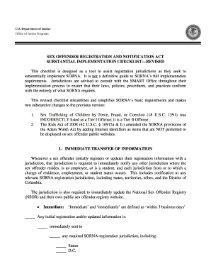 Sex Offender Registration Checklist