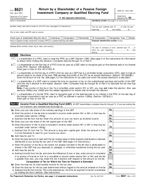 Form 8621 Passive Foreign Investment Company