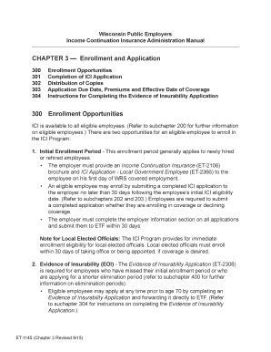 Wisconsin Income Continuation Insurance Application