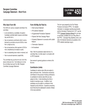 California Recipient Committee Campaign Statement
