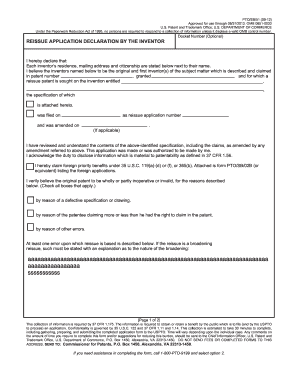 Reissue Application Declaration by the Inventor