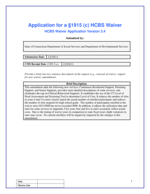 HCBS Waiver Application Amendment