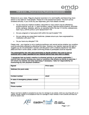 PAR Q form 2013 - EMDP - teachers emdp