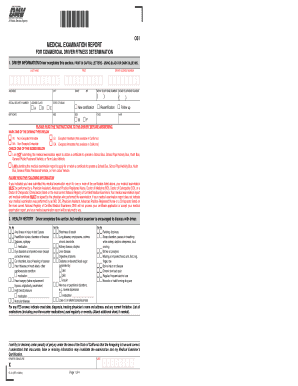 California Commercial Driver Medical Examination Report
