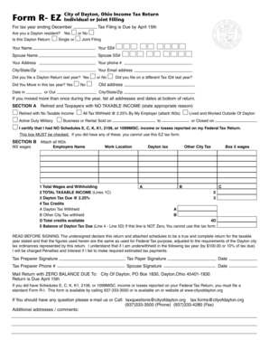 City of Dayton Income Tax Return