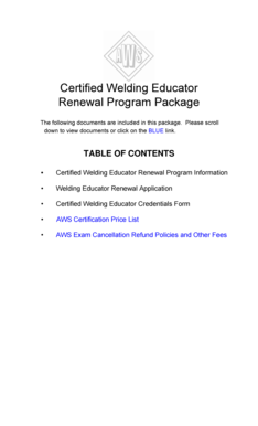 Certified Welding Educator Renewal Application
