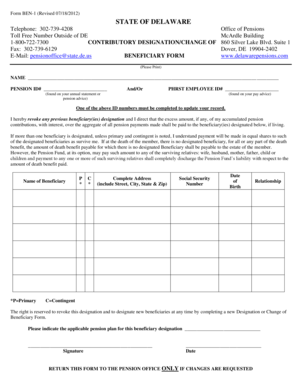 Delaware Beneficiary Form