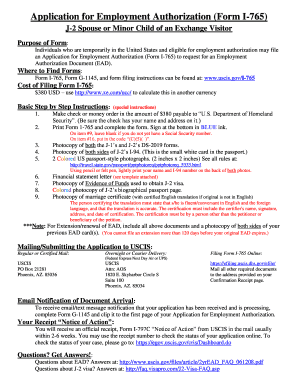 Application for Employment Authorization (Form I-765)