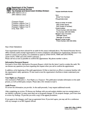 IRS Audit Notification Letter 3611