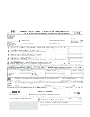 Form 943 Employer's Annual Federal Tax Return for Agricultural Employees