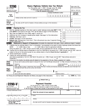 Form 2290 Heavy Highway Vehicle Use Tax Return