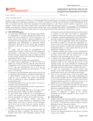 CACFP Agreement Form