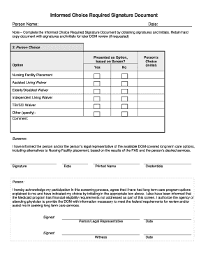 Informed Choice Required Signature Document