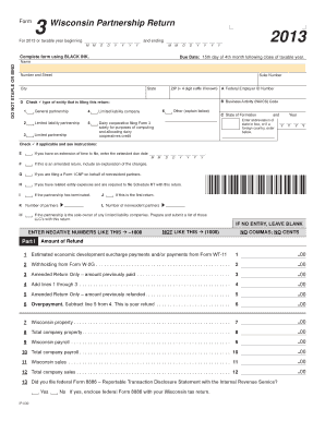 Wisconsin Partnership Return Form 3