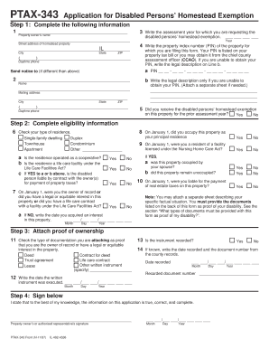 Illinois Disabled Persons Homestead Exemption Application