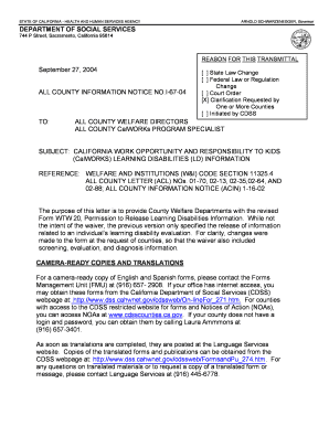 California Learning Disabilities Information Release Form