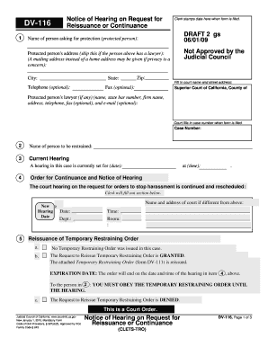 California Notice of Hearing on Request for Clerk