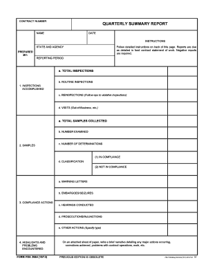 FDA Quarterly Summary Report