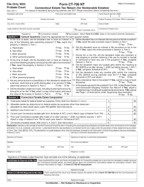 Connecticut Estate Tax Return for Nontaxable Estates
