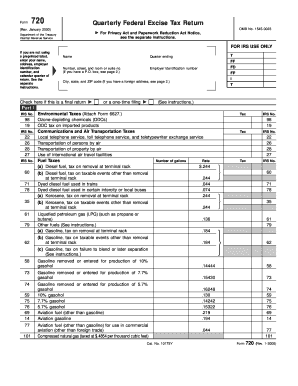 Form 720 Quarterly Federal Excise Tax Return