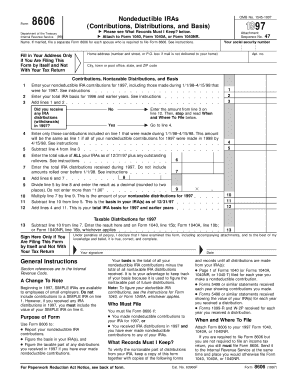 Form 8606 Nondeductible IRA Contributions