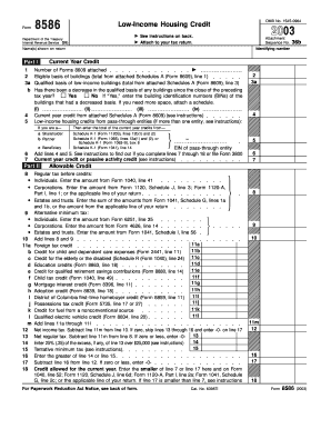 Form 8586 Low-Income Housing Credit