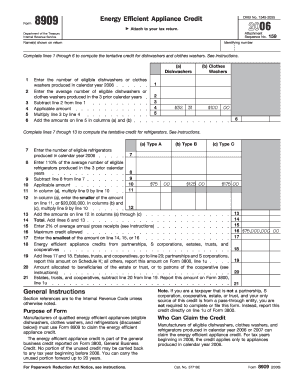 Energy Efficient Appliance Credit Form 8909