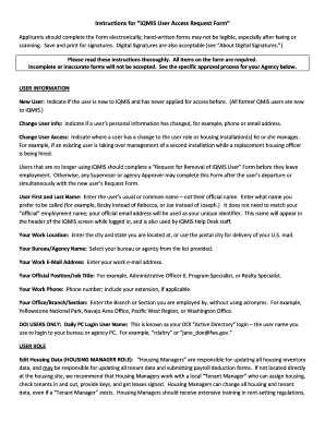 iQMIS User Access Request Form