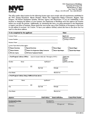 NYC License Application Form