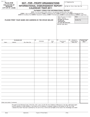 City of St. Louis Informational Disbursement Report