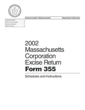 Massachusetts Corporation Excise Return Form 355