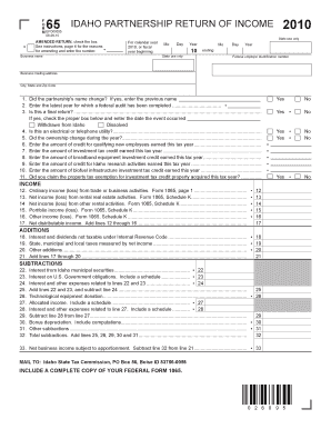 Idaho Partnership Return of Income