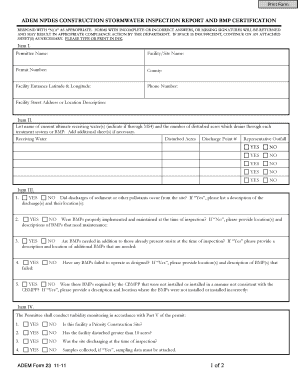 ADEM Construction Stormwater Inspection Report