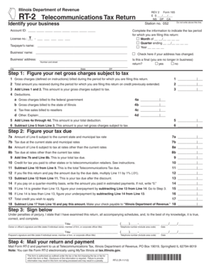 Illinois Telecommunications Tax Return Form RT-2