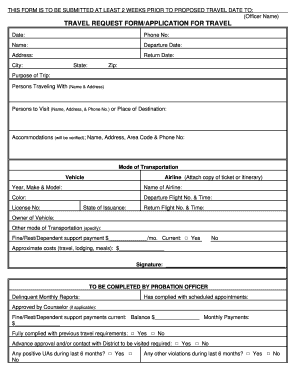 Travel Request Form