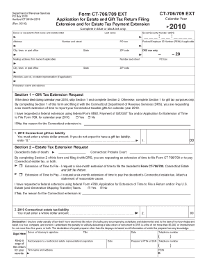 Connecticut Estate and Gift Tax Extension Form