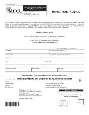 Louisiana Individual Income Tax Payment Voucher