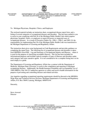 Michigan Occupational Disease Report Form