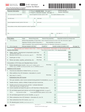 District of Columbia Individual Income Tax Return