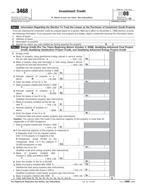 Form 3468 Investment Credit 2008