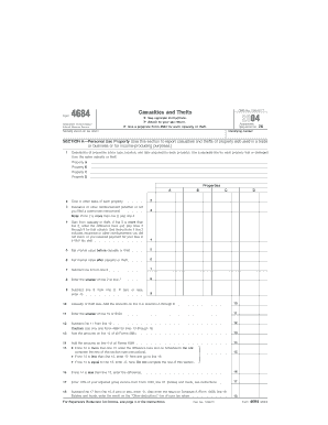 IRS Form 4684 Casualties and Thefts